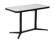 Pneumatic Height Adjustable Table with White Dry Erase Table Top and Black Base