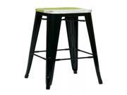 Bristow 30 Antique Metal Barstool with Vintage Wood Seat Black Finish Frame Pine Alice Finish Seat 4 Pack