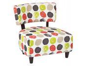 Boulevard Chair with Dark Espresso Finished Legs and Dot Poppy Fabric