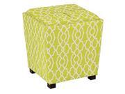 2 Piece Ottoman Set with tray top in Abby Geo Lime Fabric