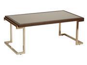 Isabella Coffee Table with Bronze Glass Top and Champagne Metal Frame