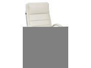 Executive Chair with thick padded Cream faux leather seat and back with built in lumbar support and Chrome Finish Base