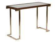 Isabella Foyer Table with Bronze Glass Top and Champagne Metal Frame