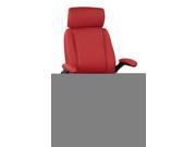 Executive Faux Leather Chair with Metal Chrome Base and Red Faux Leather