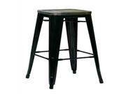 Bristow 30 Antique Metal Barstool with Vintage Wood Seat Black Finish Frame Pine Alice Finish Seat 4 Pack