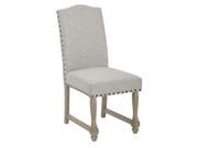 Kingman Dining Chair with Antique Bronze Nailheads and Brushed legs in Edward Flannel Fabric