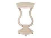 Chase Round Accent Table in Antique White Finish Assembled