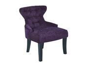 Curves Hour Glass Accent Chair in Walker Grape Fabric with Espresso Legs
