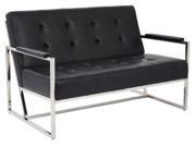 Nathan Loveseat in Black Croc Faux Leather