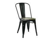 Bristow Metal Chair with Vintage Wood Seat Black Finish Frame Ash Cameron Finish Seat 4 Pack