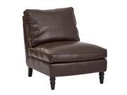 Martin Accent Chair in Deluxe Cococa Bonded Leather and Brown Brush Finished Legs