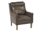Colson Arm Chair with Puter Bonded Leather and Grey Brushed Legs