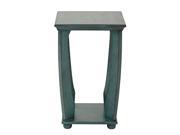Mila Square Accent Table in Caribbean Blue Wood Finish Ships Fully Assembled.
