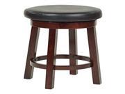 24 Metro Round Barstool in Black Faux Leather