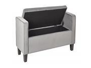 Cordoba Storage Bench with Pillows in Charcoal Velvet Fabric