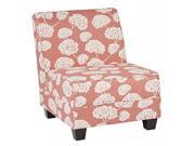 Milan Chair in Toile Stems Coral Fabric with Dark Esspresso Legs