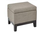 Regent Upholstered Storage Ottoman with Reversible Tray in in Milford Dolphin Fabric with Dark Expresso Legs
