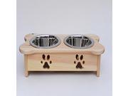 2 Qt 5.25 High with Carved Paws with Two Wide Rim Bowls