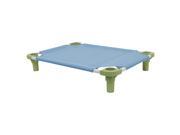 30x22 Pet Cot in Sistine Blue with Sage Legs Unassembled
