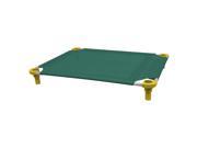 40x30 Pet Cot in Teal with Yellow Legs Unassembled