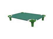30x22 Pet Cot in Teal with Dustin Green Legs Unassembled