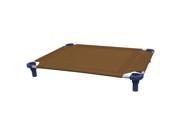 40x30 Pet Cot in Brown with Navy Legs Unassembled