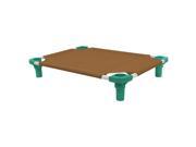 30x22 Pet Cot in Brown with Teal Legs Unassembled