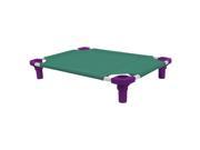 30x22 Pet Cot in Teal with Purple Legs Unassembled
