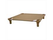 30x30 Pet Cot in Tan with Burgundy Legs Unassembled
