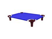30x22 Pet Cot in Blue with Burgundy Legs Unassembled