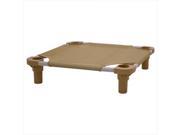 22x22 Pet Cot in Tan with Navy Legs Unassembled