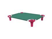 30x22 Pet Cot in Teal with Fuchsia Legs Unassembled