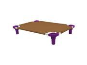 30x22 Pet Cot in Brown with Purple Legs Unassembled
