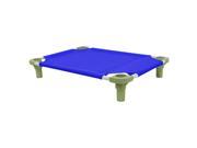 30x22 Pet Cot in Blue with Sage Legs Unassembled