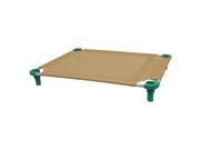 40x30 Pet Cot in Tan with Teal Legs Unassembled