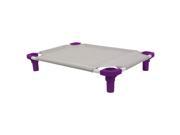 30x22 Pet Cot in Gray with Purple Legs Unassembled
