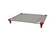 40x30 Pet Cot in Gray with Red Legs Unassembled