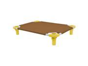 30x22 Pet Cot in Brown with Yellow Legs Unassembled
