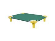 30x22 Pet Cot in Teal with Yellow Legs Unassembled