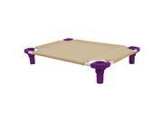 30x22 Pet Cot in Tan with Purple Legs Unassembled