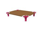 30x22 Pet Cot in Brown with Fuchsia Legs Unassembled
