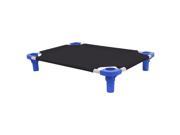 30x22 Pet Cot in Black with Blue Legs Unassembled