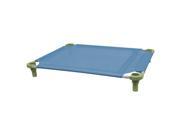 40x30 Pet Cot in Sistine Blue with Sage Legs Unassembled