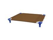 40x30 Pet Cot in Brown with Blue Legs Unassembled