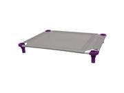 40x30 Pet Cot in Gray with Purple Legs Unassembled
