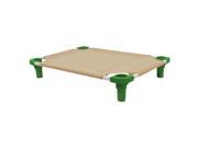 30x22 Pet Cot in Tan with Dustin Green Legs Unassembled