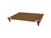 40x30 Pet Cot in Brown with Red Legs Unassembled