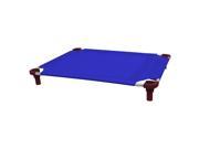 40x30 Pet Cot in Blue with Burgundy Legs Unassembled