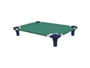 30x22 Pet Cot in Teal with Navy Legs Unassembled