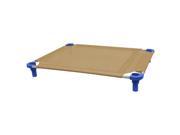 40x30 Pet Cot in Tan with Blue Legs Unassembled